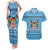Custom Fiji Christmas Couples Matching Tank Maxi Dress and Hawaiian Shirt Fijian Tapa Marau na Kerisimasi LT14 Blue - Polynesian Pride