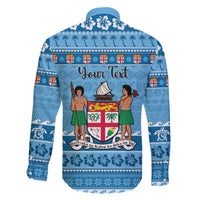 Custom Fiji Christmas Family Matching Off Shoulder Long Sleeve Dress and Hawaiian Shirt Fijian Tapa Marau na Kerisimasi LT14 - Polynesian Pride