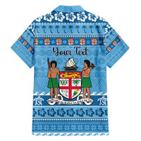 Custom Fiji Christmas Family Matching Off Shoulder Maxi Dress and Hawaiian Shirt Fijian Tapa Marau na Kerisimasi LT14 - Polynesian Pride