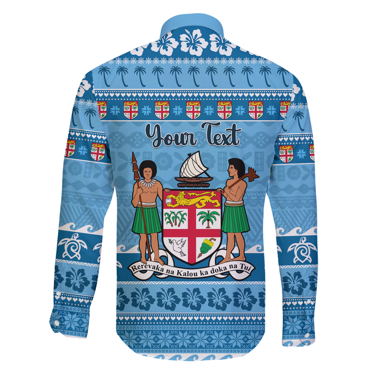 Custom Fiji Christmas Family Matching Puletasi Dress and Hawaiian Shirt Fijian Tapa Marau na Kerisimasi LT14 - Polynesian Pride