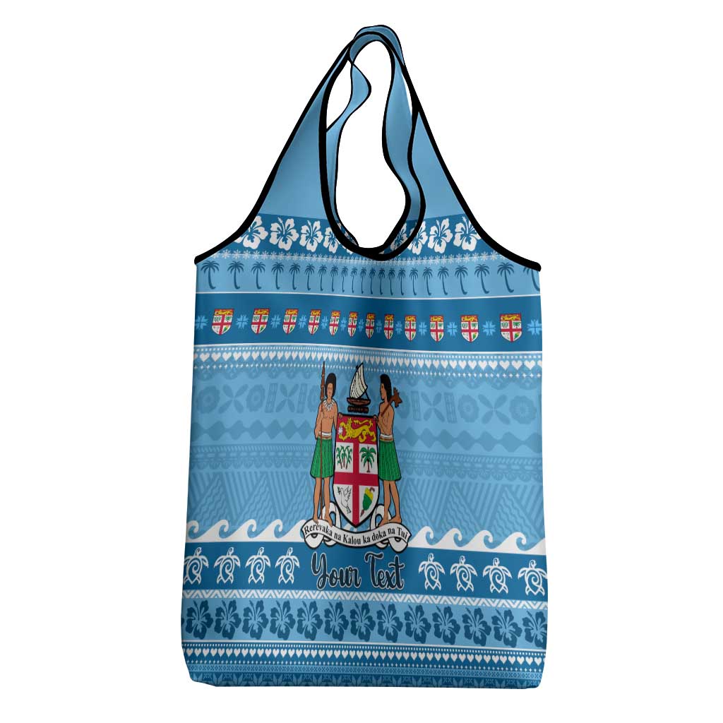 Custom Fiji Christmas Grocery Bag Fijian Tapa Marau na Kerisimasi