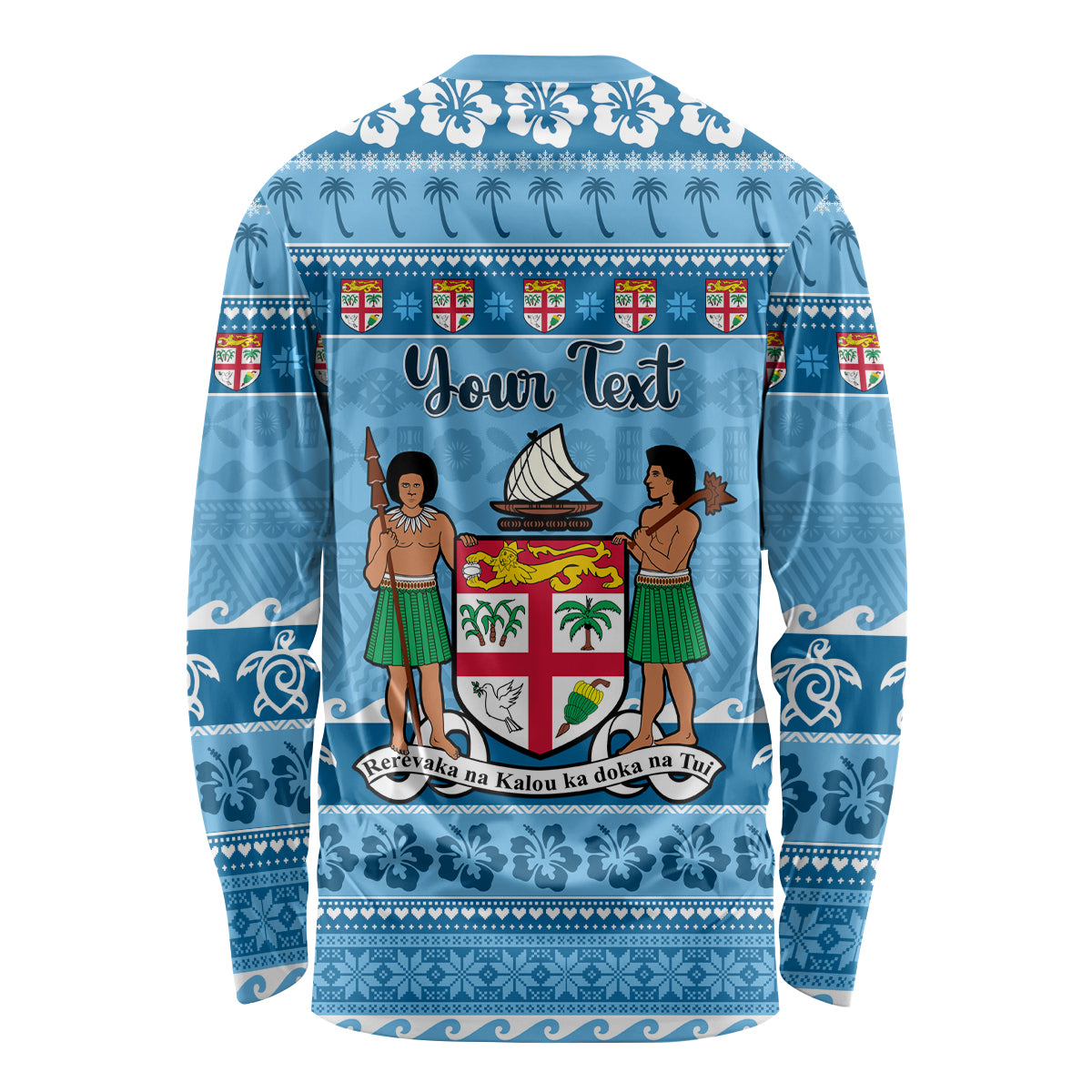 Custom Fiji Christmas Long Sleeve Shirt Fijian Tapa Marau na Kerisimasi LT14 - Polynesian Pride