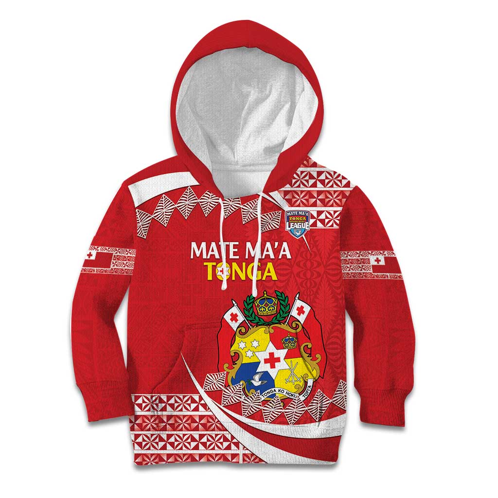 Custom Mate Maa Tonga Kid Hoodie 2024 Go Champions LT14 Hoodie Red - Polynesian Pride