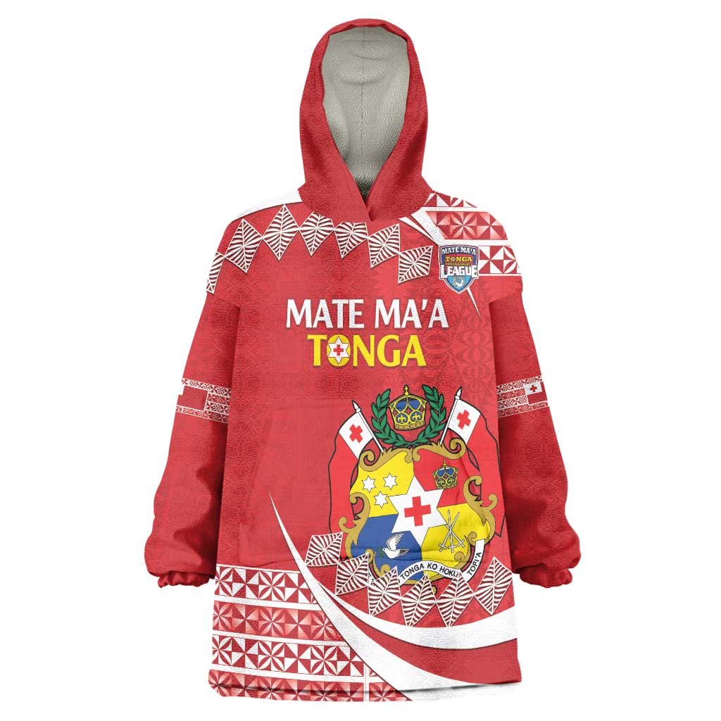 Custom Mate Maa Tonga Wearable Blanket Hoodie 2024 Go Champions LT14 One Size Red - Polynesian Pride