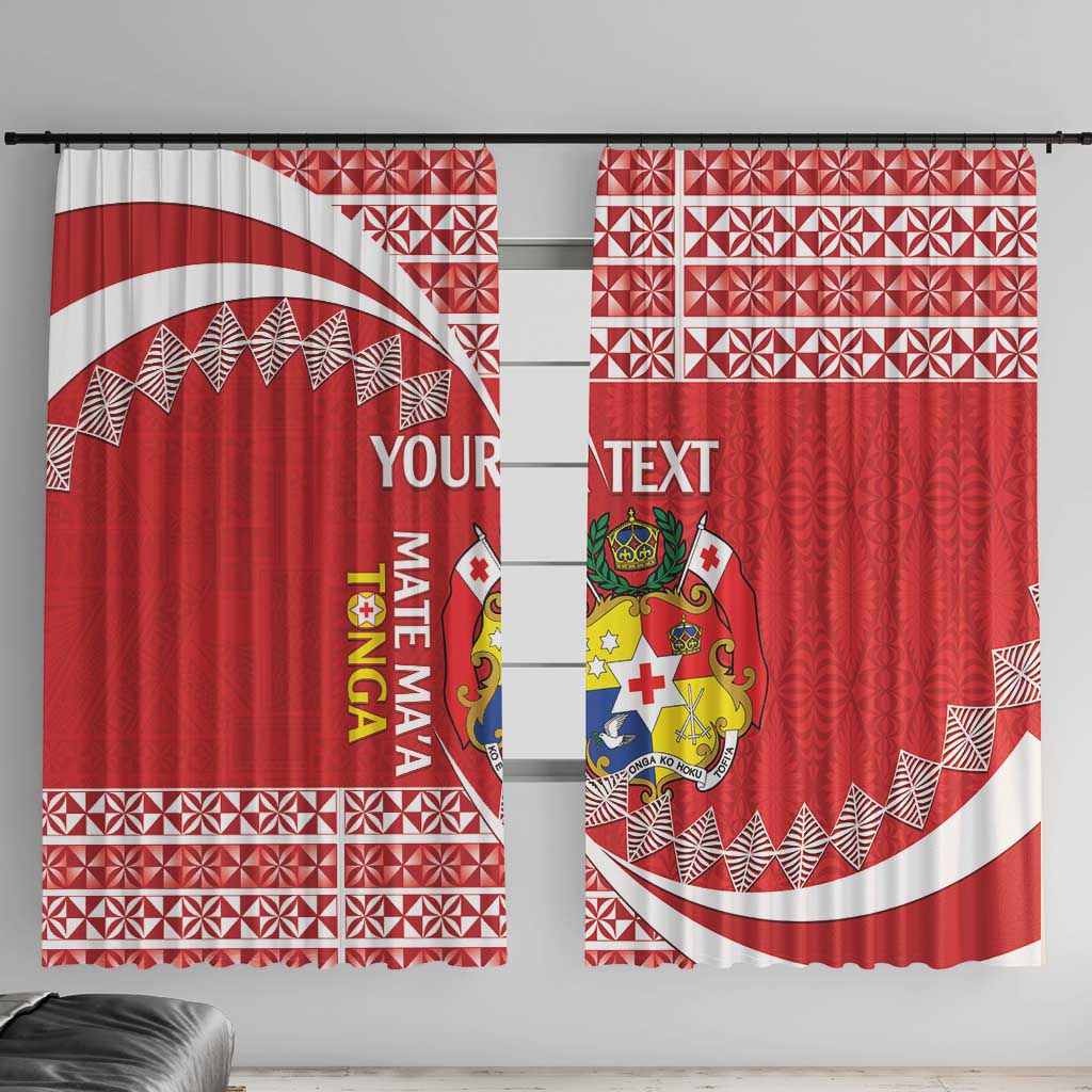 Custom Mate Maa Tonga Window Curtain 2024 Go Champions LT14 With Hooks Red - Polynesian Pride