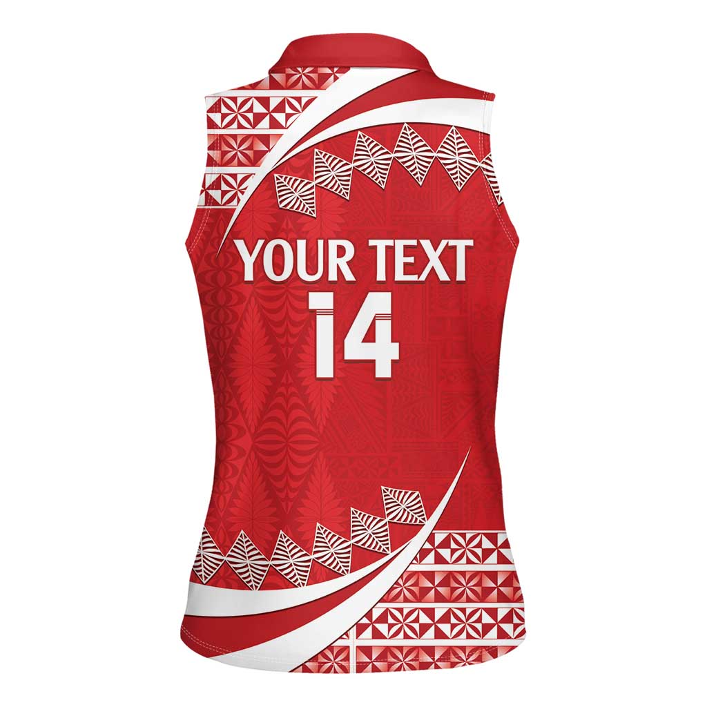 Custom Mate Maa Tonga Women Sleeveless Polo Shirt 2024 Go Champions