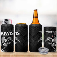 Custom Aotearoa Rugby 4 in 1 Can Cooler Tumbler Maori Kiwi - Mascot Style