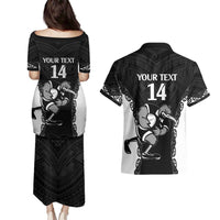 Aotearoa Rugby Custom Couples Matching Puletasi and Hawaiian Shirt Maori Kiwi - Mascot Style LT14 - Polynesian Pride