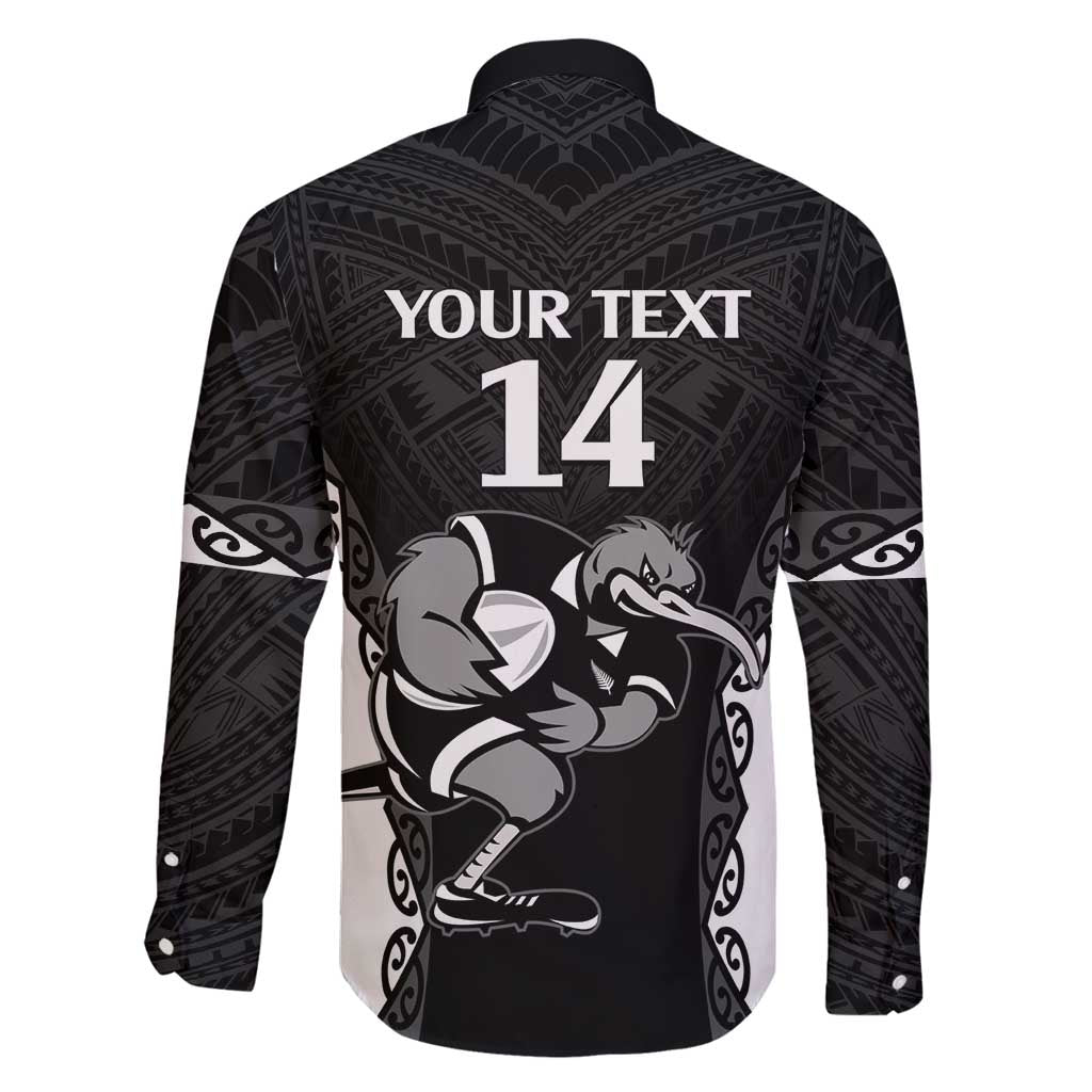 Aotearoa Rugby Custom Family Matching Summer Maxi Dress and Hawaiian Shirt Maori Kiwi - Mascot Style LT14 - Polynesian Pride