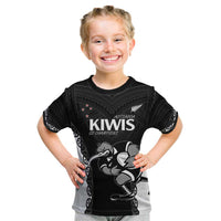 Aotearoa Rugby Custom Kid T Shirt Maori Kiwi - Mascot Style