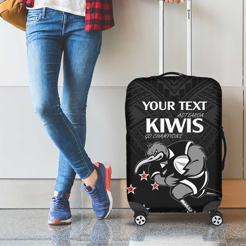 Aotearoa Rugby Custom Luggage Cover Maori Kiwi - Mascot Style LT14 - Polynesian Pride