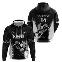 Aotearoa Rugby Custom Zip Hoodie Maori Kiwi - Mascot Style LT14 - Polynesian Pride