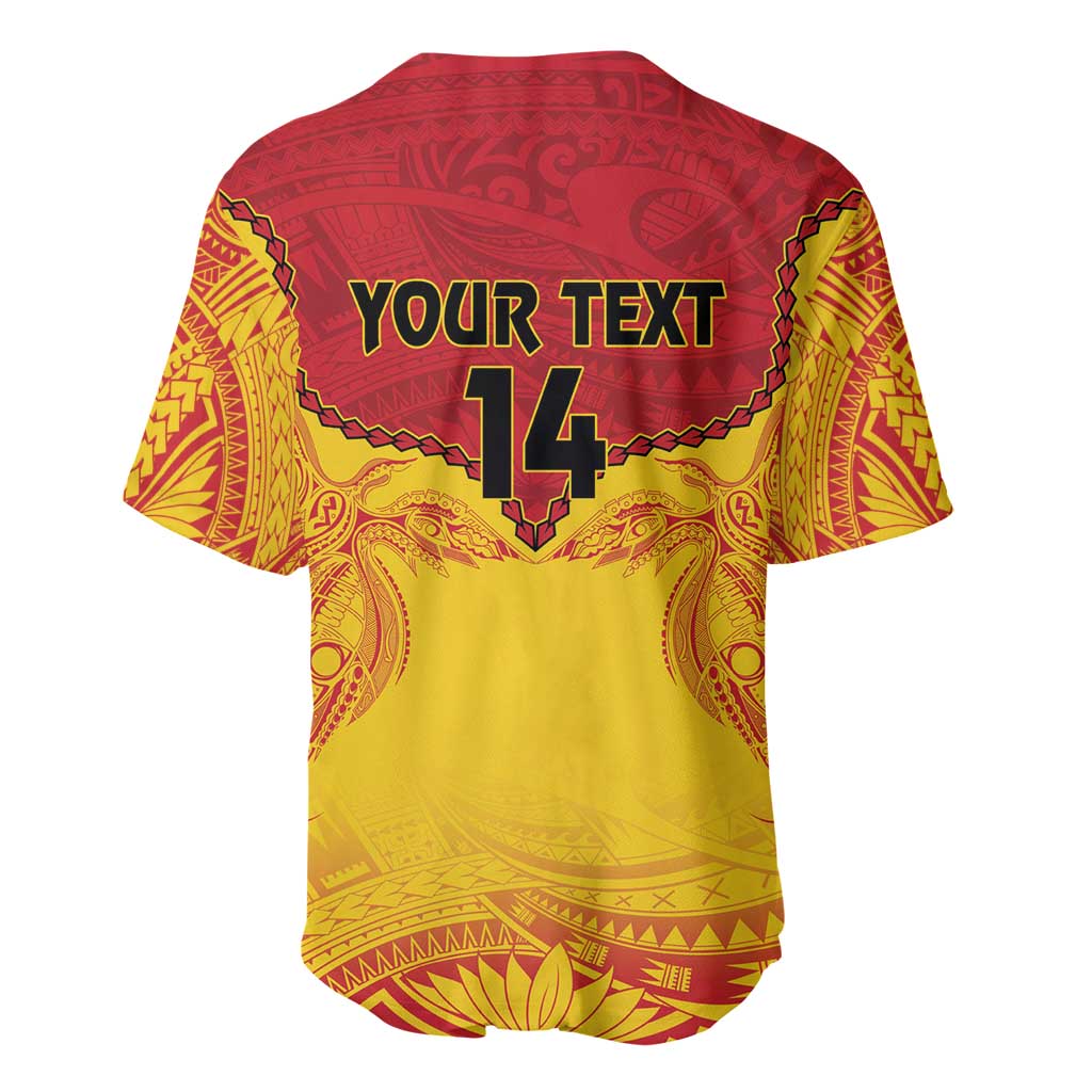 Papua New Guinea Rugby Custom Baseball Jersey Go Kumuls PNG - Polynesian Pattern LT14 - Polynesian Pride