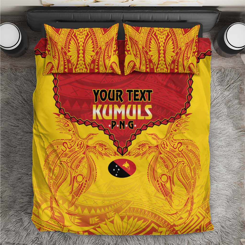 Papua New Guinea Rugby Custom Bedding Set Go Kumuls PNG - Polynesian Pattern LT14 Yellow - Polynesian Pride