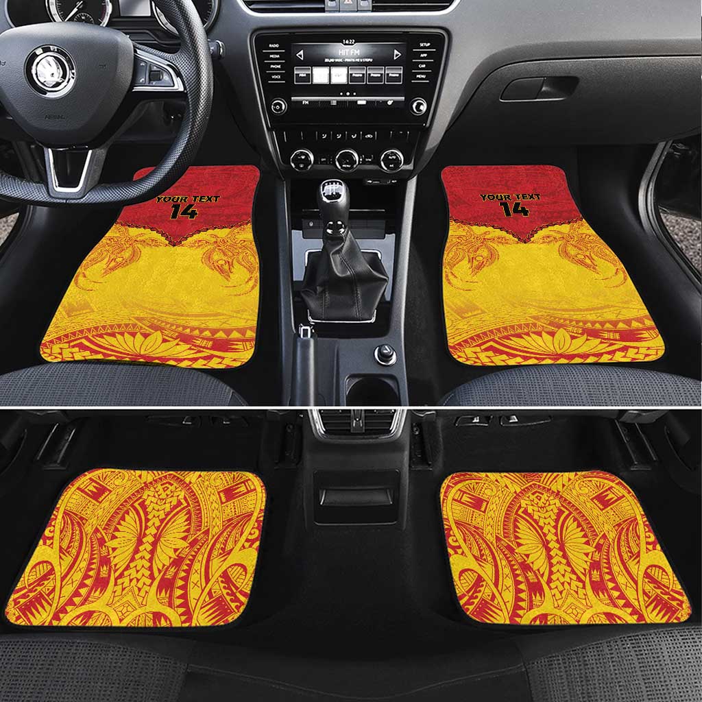 Papua New Guinea Rugby Custom Car Mats Go Kumuls PNG - Polynesian Pattern LT14 Set 4pcs Yellow - Polynesian Pride