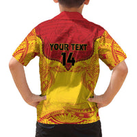 Papua New Guinea Rugby Custom Family Matching Off The Shoulder Long Sleeve Dress and Hawaiian Shirt Go Kumuls PNG - Polynesian Pattern LT14 - Polynesian Pride