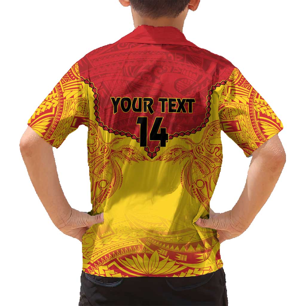 Papua New Guinea Rugby Custom Family Matching Summer Maxi Dress and Hawaiian Shirt Go Kumuls PNG - Polynesian Pattern LT14 - Polynesian Pride