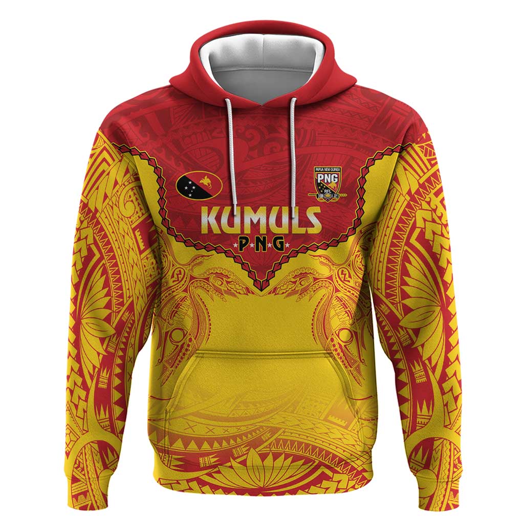 Papua New Guinea Rugby Custom Hoodie Go Kumuls PNG - Polynesian Pattern LT14 Pullover Hoodie Yellow - Polynesian Pride