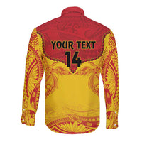 Papua New Guinea Rugby Custom Long Sleeve Button Shirt Go Kumuls PNG - Polynesian Pattern LT14 - Polynesian Pride