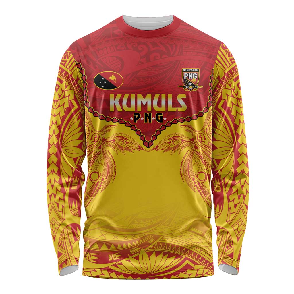 Papua New Guinea Rugby Custom Long Sleeve Shirt Go Kumuls PNG - Polynesian Pattern LT14 Unisex Yellow - Polynesian Pride