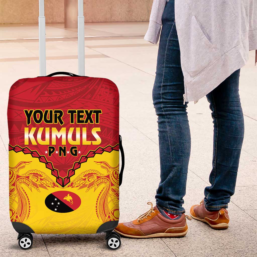 Papua New Guinea Rugby Custom Luggage Cover Go Kumuls PNG - Polynesian Pattern LT14 Yellow - Polynesian Pride