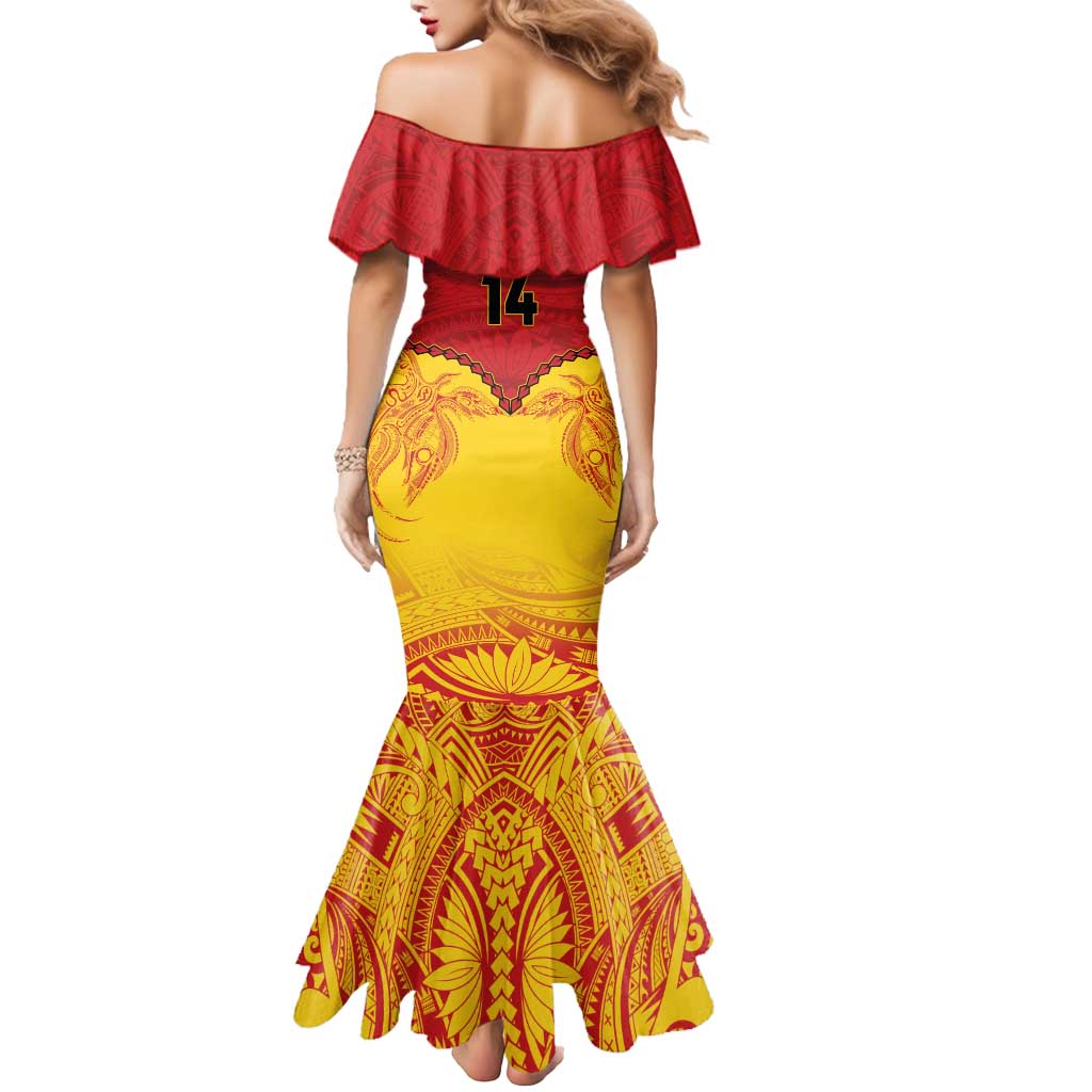 Papua New Guinea Rugby Custom Mermaid Dress Go Kumuls PNG - Polynesian Pattern LT14 - Polynesian Pride