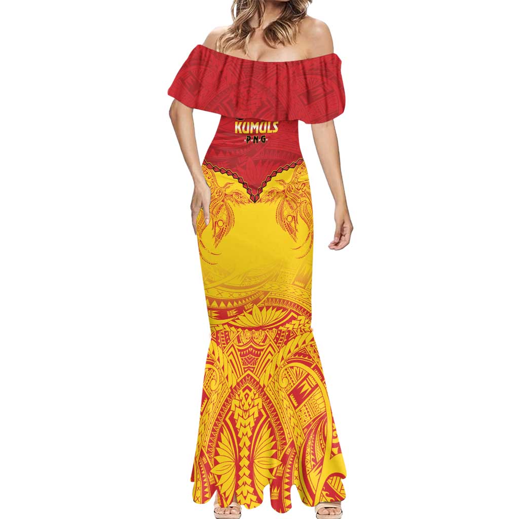 Papua New Guinea Rugby Custom Mermaid Dress Go Kumuls PNG - Polynesian Pattern LT14 - Polynesian Pride