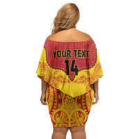 Papua New Guinea Rugby Custom Off Shoulder Short Dress Go Kumuls PNG - Polynesian Pattern LT14 - Polynesian Pride