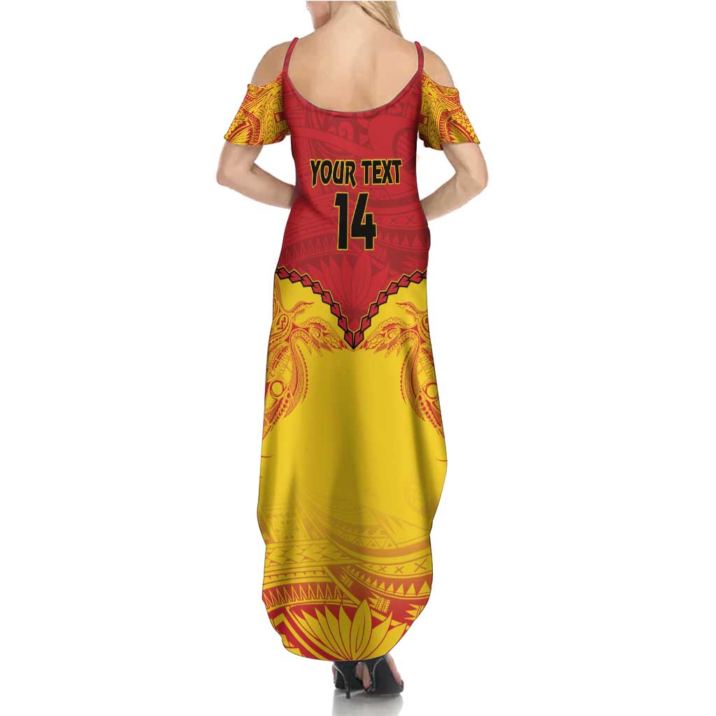 Papua New Guinea Rugby Custom Summer Maxi Dress Go Kumuls PNG - Polynesian Pattern LT14 - Polynesian Pride