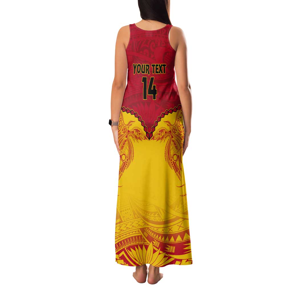 Papua New Guinea Rugby Custom Tank Maxi Dress Go Kumuls PNG - Polynesian Pattern LT14 - Polynesian Pride