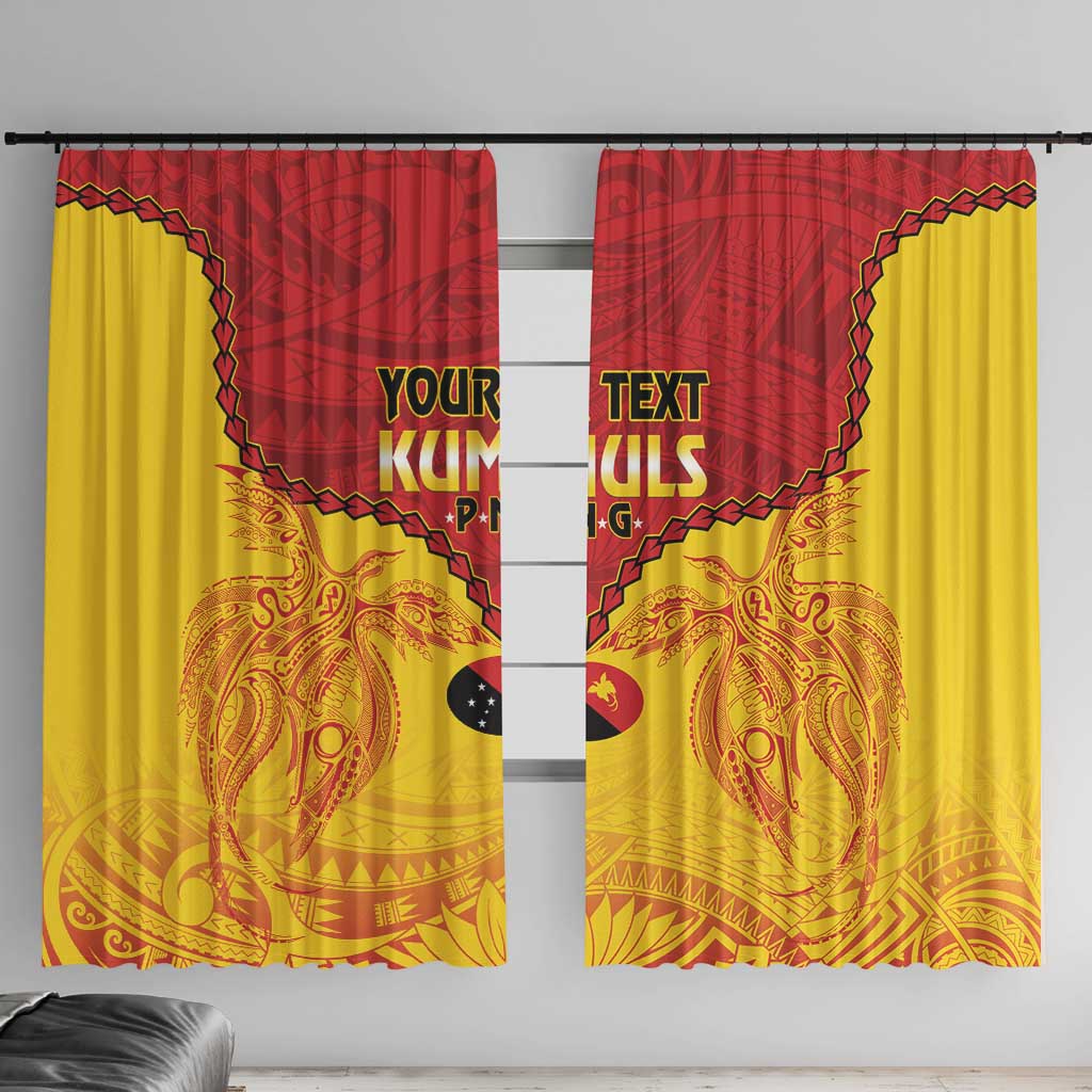 Papua New Guinea Rugby Custom Window Curtain Go Kumuls PNG - Polynesian Pattern LT14 With Hooks Yellow - Polynesian Pride