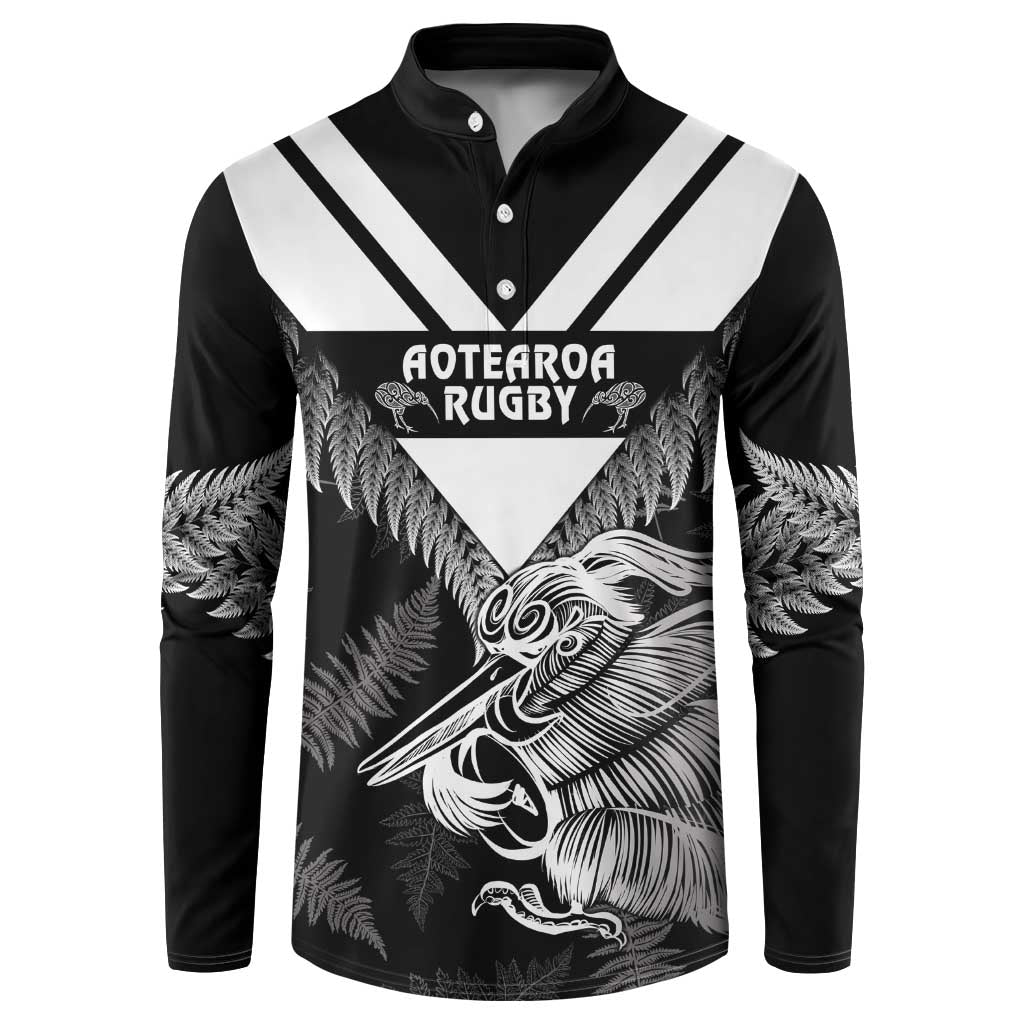 Aotearoa Silver Fern Rugby Custom Button Sweatshirt 2024 Go Kiwi