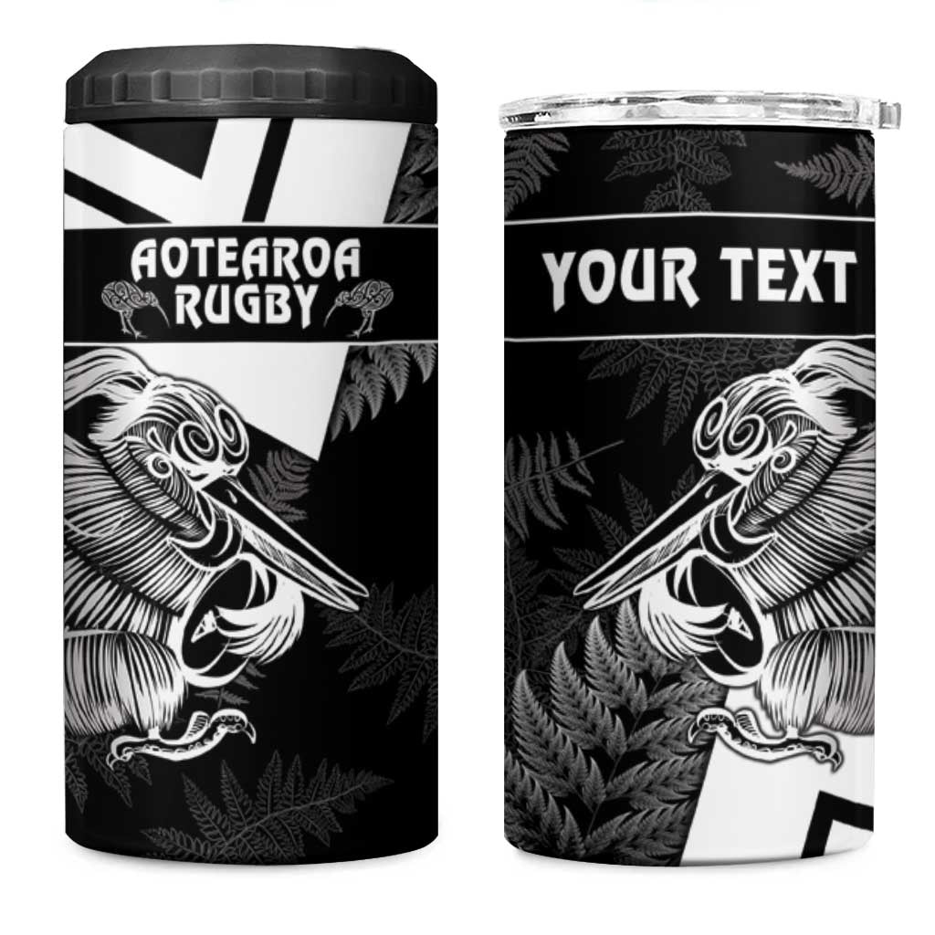 Custom Aotearoa Silver Fern Rugby 4 in 1 Can Cooler Tumbler 2024 Go Kiwi