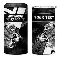 Custom Aotearoa Silver Fern Rugby 4 in 1 Can Cooler Tumbler 2024 Go Kiwi
