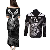 Aotearoa Silver Fern Rugby Custom Couples Matching Puletasi and Long Sleeve Button Shirt 2024 Go Kiwi