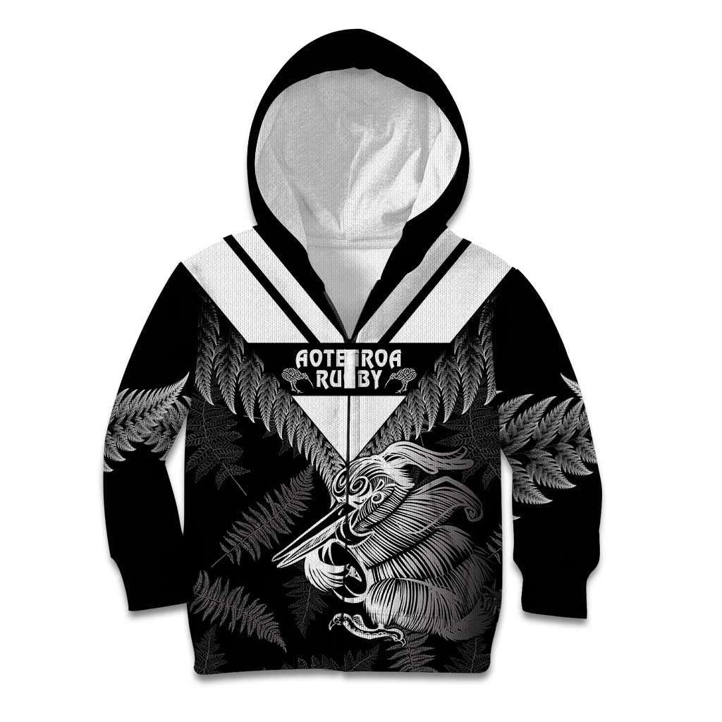 Aotearoa Silver Fern Rugby Custom Kid Hoodie 2024 Go Kiwi
