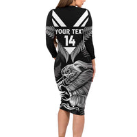Aotearoa Silver Fern Rugby Custom Long Sleeve Bodycon Dress 2024 Go Kiwi LT14 - Polynesian Pride