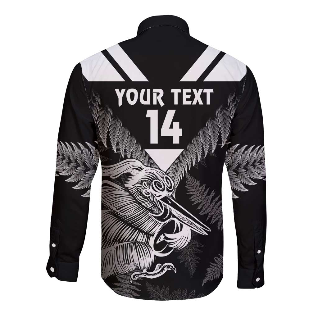 Aotearoa Silver Fern Rugby Custom Long Sleeve Button Shirt 2024 Go Kiwi LT14 - Polynesian Pride