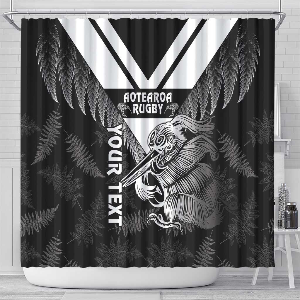 Aotearoa Silver Fern Rugby Custom Shower Curtain 2024 Go Kiwi LT14 - Polynesian Pride