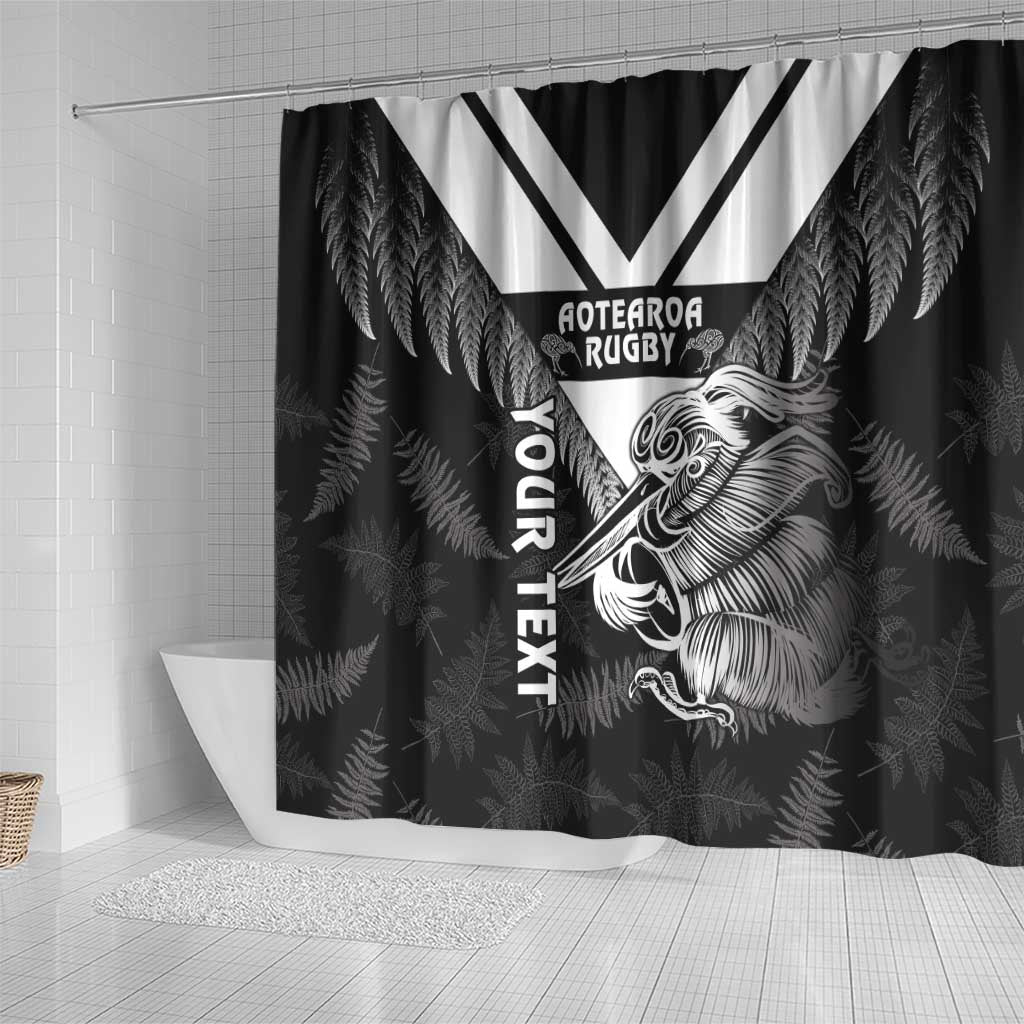 Aotearoa Silver Fern Rugby Custom Shower Curtain 2024 Go Kiwi LT14 - Polynesian Pride