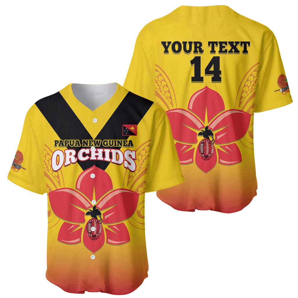 Orchids PNG Rugby Custom Baseball Jersey Go Champions Papua New Guinea LT14 - Polynesian Pride