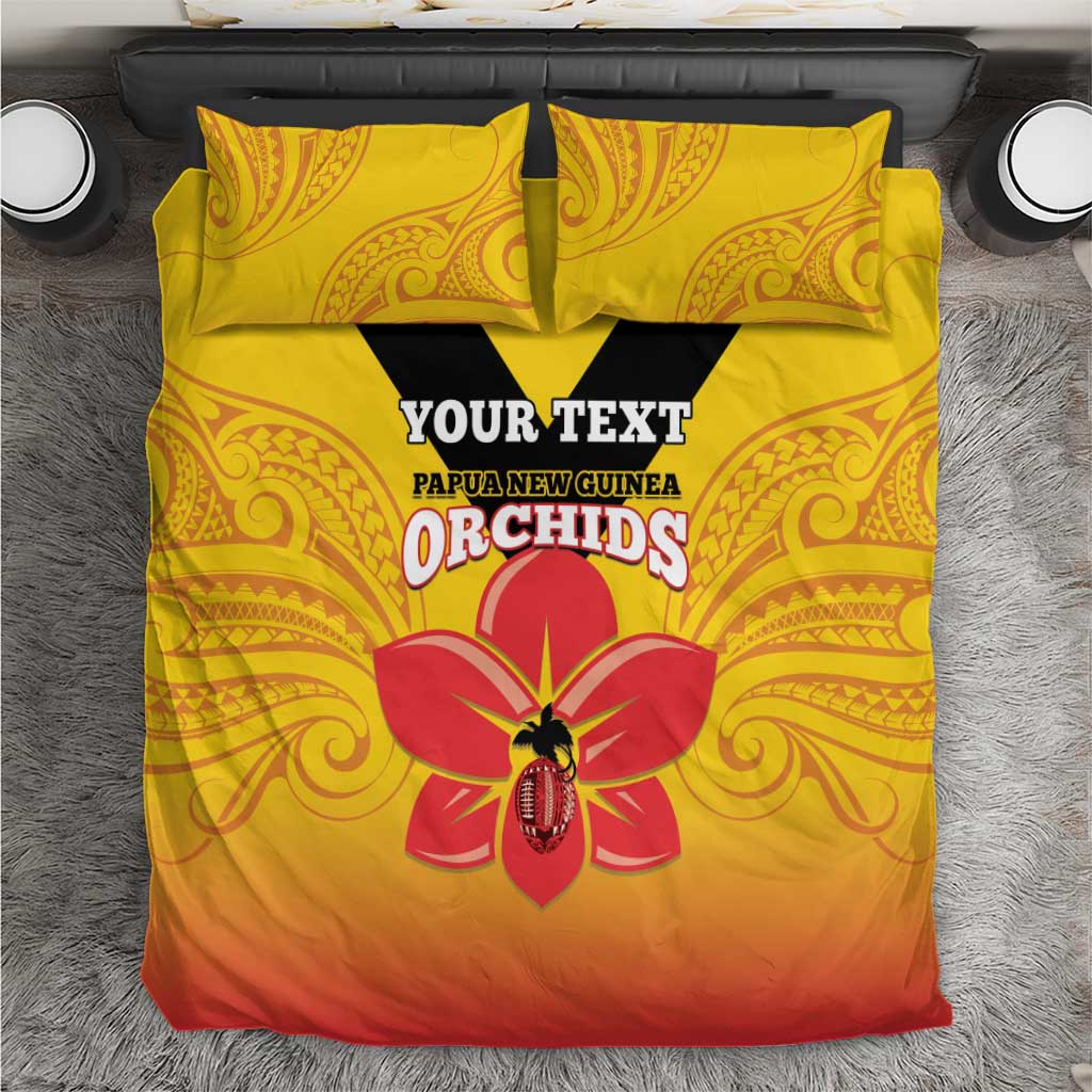 Orchids PNG Rugby Custom Bedding Set Go Champions Papua New Guinea LT14 Yellow - Polynesian Pride