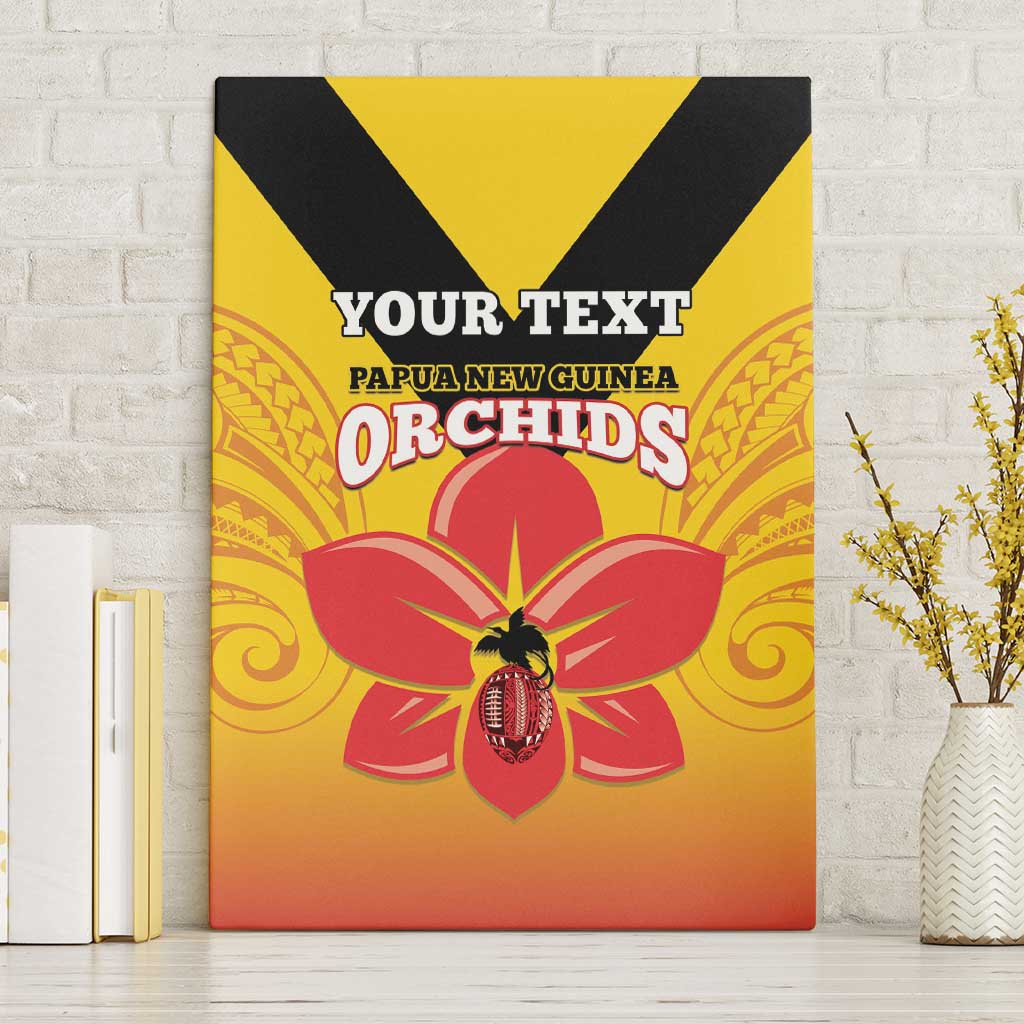 Orchids PNG Rugby Custom Canvas Wall Art Go Champions Papua New Guinea LT14 Without Frame Yellow - Polynesian Pride
