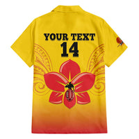 Orchids PNG Rugby Custom Family Matching Off Shoulder Short Dress and Hawaiian Shirt Go Champions Papua New Guinea LT14 - Polynesian Pride