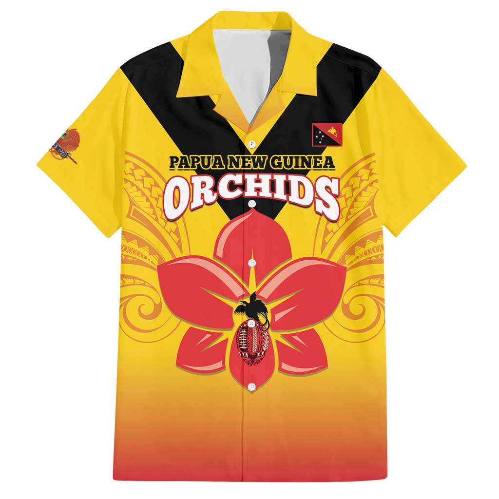 Orchids PNG Rugby Custom Hawaiian Shirt Go Champions Papua New Guinea LT14 Yellow - Polynesian Pride