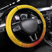 Orchids PNG Rugby Steering Wheel Cover Go Champions Papua New Guinea LT14 Universal Fit Yellow - Polynesian Pride
