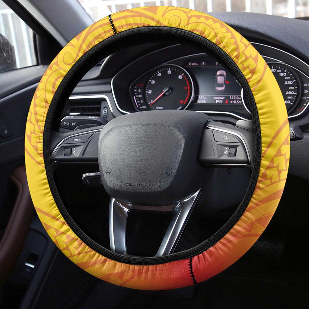 Orchids PNG Rugby Steering Wheel Cover Go Champions Papua New Guinea LT14 - Polynesian Pride