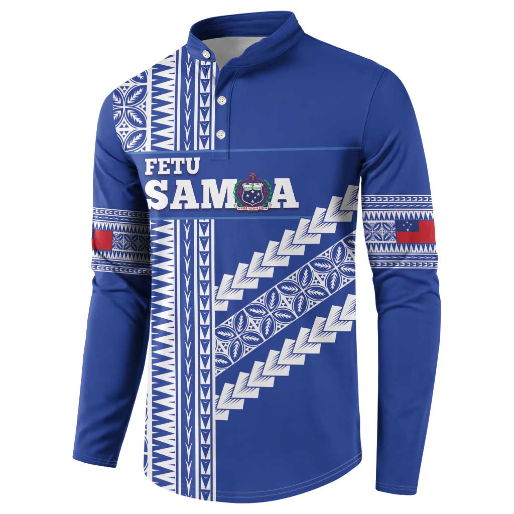 Fetu Samoa Rugby Custom Button Sweatshirt Siapo Pattern - Sporty Style LT14 - Polynesian Pride