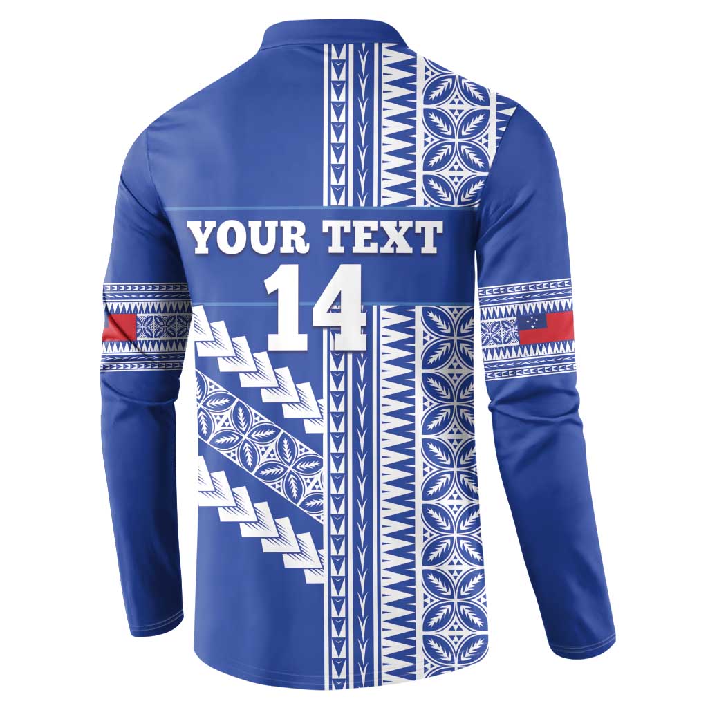 Fetu Samoa Rugby Custom Button Sweatshirt Siapo Pattern - Sporty Style LT14 - Polynesian Pride