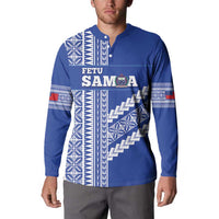 Fetu Samoa Rugby Custom Button Sweatshirt Siapo Pattern - Sporty Style LT14 - Polynesian Pride